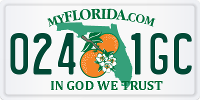 FL license plate 0241GC
