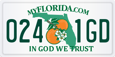 FL license plate 0241GD