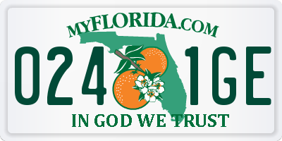 FL license plate 0241GE