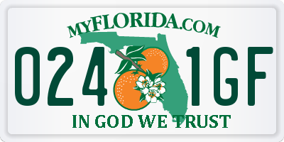 FL license plate 0241GF
