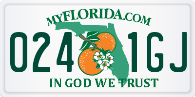 FL license plate 0241GJ