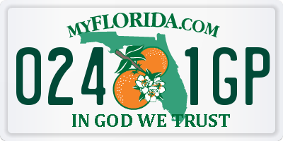 FL license plate 0241GP