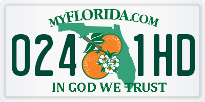 FL license plate 0241HD