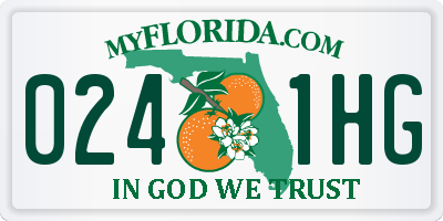 FL license plate 0241HG