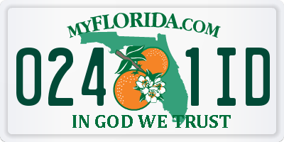 FL license plate 0241ID