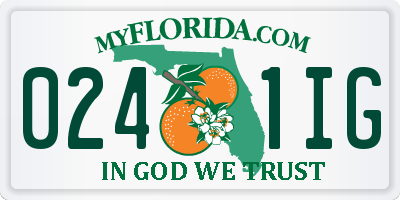 FL license plate 0241IG
