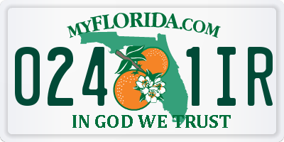FL license plate 0241IR