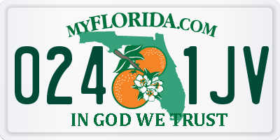FL license plate 0241JV
