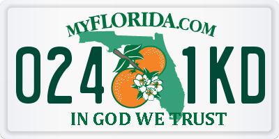 FL license plate 0241KD
