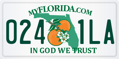 FL license plate 0241LA