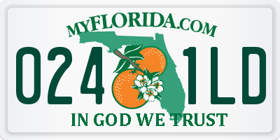 FL license plate 0241LD