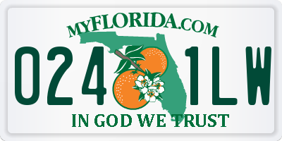 FL license plate 0241LW