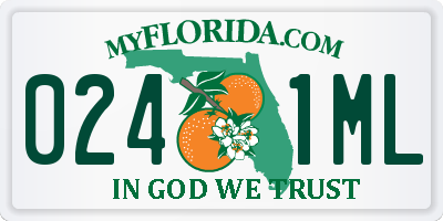 FL license plate 0241ML