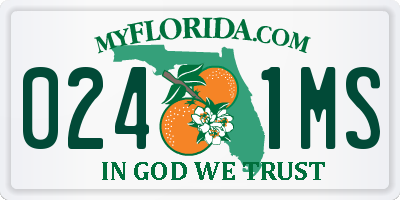 FL license plate 0241MS