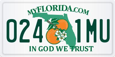 FL license plate 0241MU