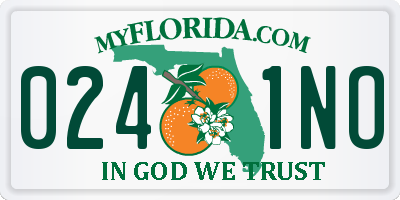 FL license plate 0241NO