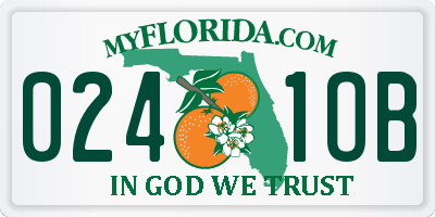 FL license plate 0241OB
