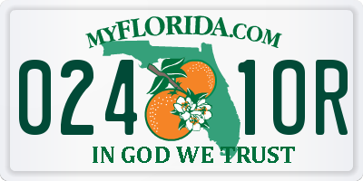 FL license plate 0241OR