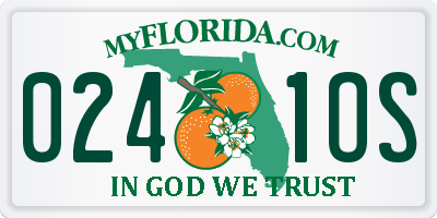 FL license plate 0241OS