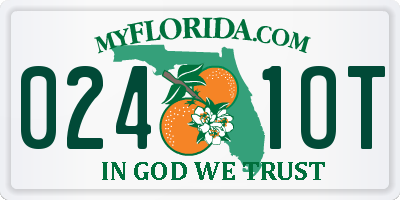 FL license plate 0241OT