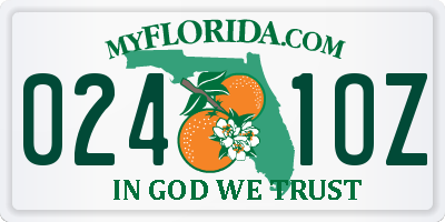 FL license plate 0241OZ
