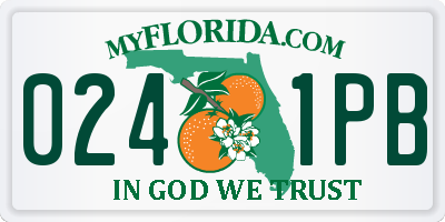 FL license plate 0241PB