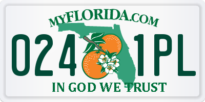 FL license plate 0241PL