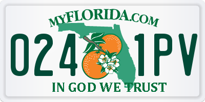 FL license plate 0241PV