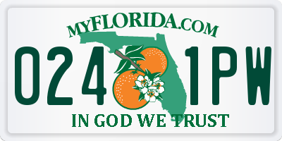 FL license plate 0241PW