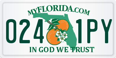 FL license plate 0241PY