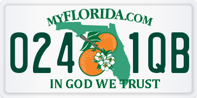 FL license plate 0241QB