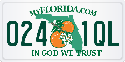 FL license plate 0241QL