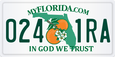 FL license plate 0241RA