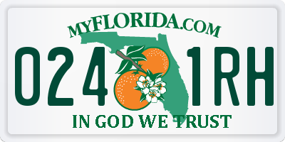 FL license plate 0241RH
