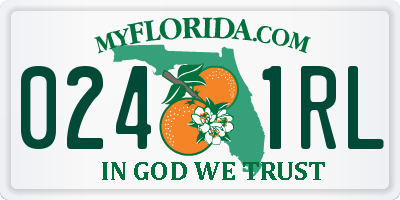 FL license plate 0241RL