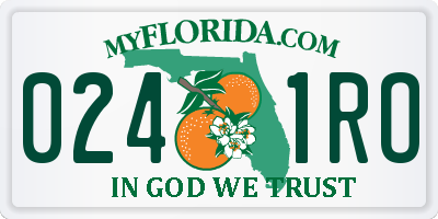 FL license plate 0241RO