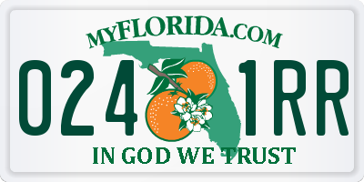 FL license plate 0241RR