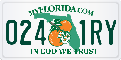 FL license plate 0241RY