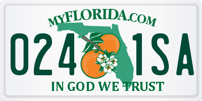 FL license plate 0241SA