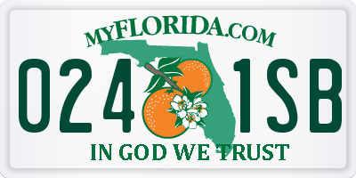 FL license plate 0241SB