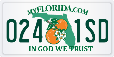 FL license plate 0241SD
