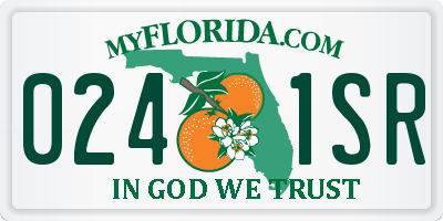 FL license plate 0241SR