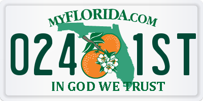 FL license plate 0241ST