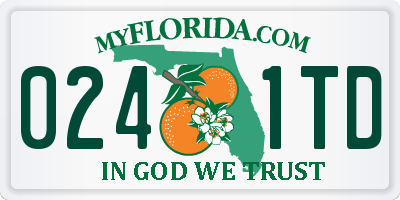 FL license plate 0241TD