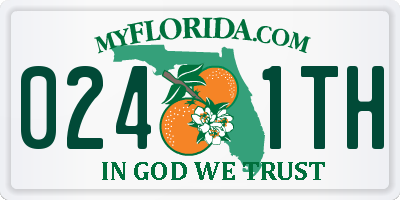 FL license plate 0241TH