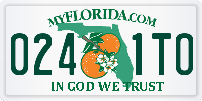 FL license plate 0241TO