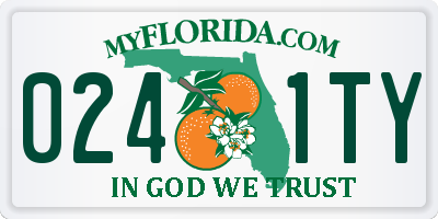 FL license plate 0241TY