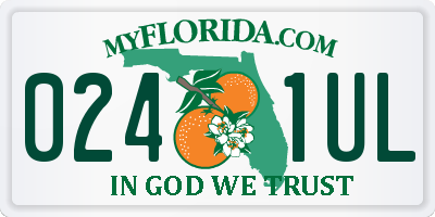FL license plate 0241UL