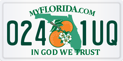 FL license plate 0241UQ