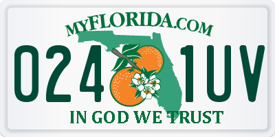 FL license plate 0241UV